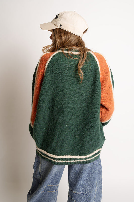 GO GETTER CARDIGAN-DEEP GREEN