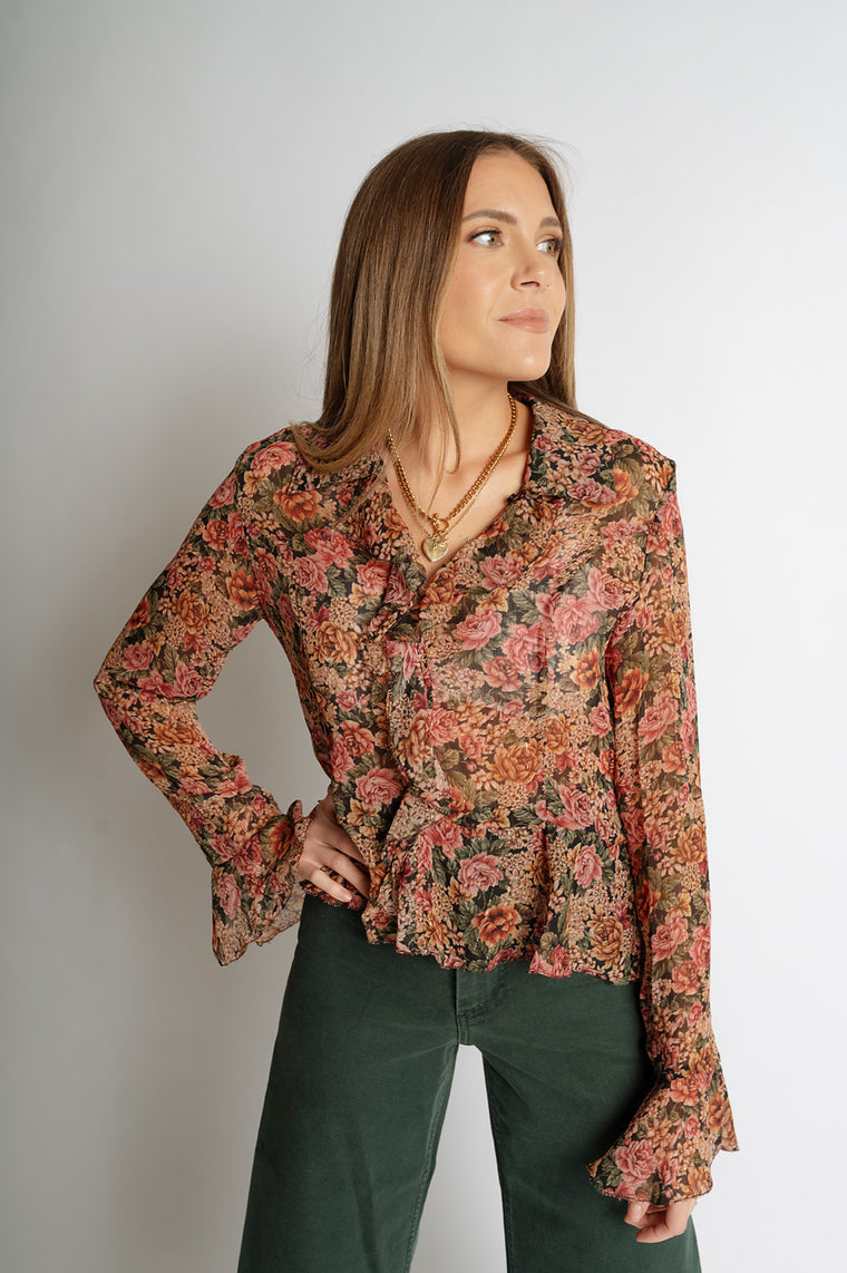 FADED FLORALS BLOUSE