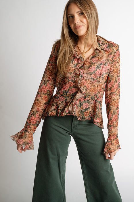 FADED FLORALS BLOUSE