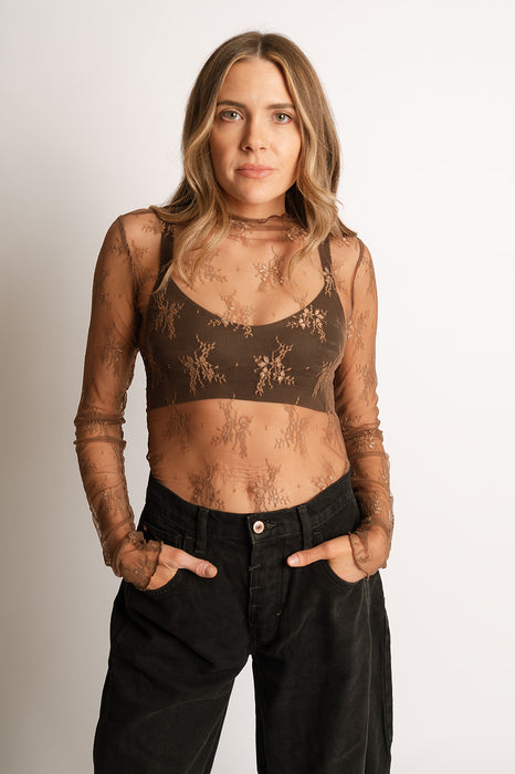 FRONT ROW TOP-MOCHA