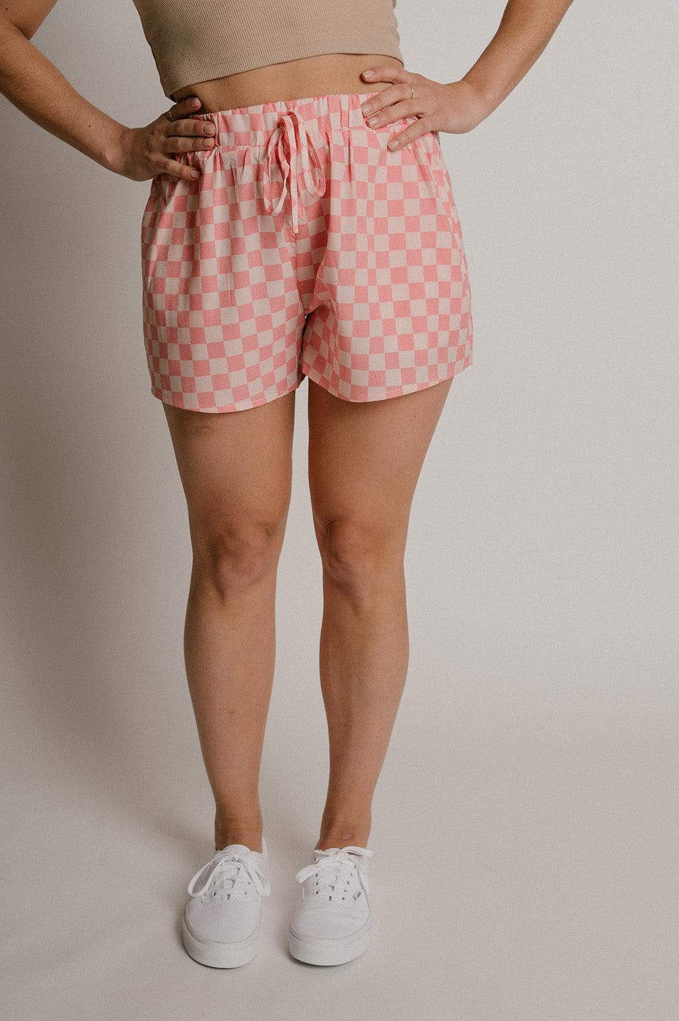 ALL CHECKS OUT SHORTS-PINK-FINAL SALE