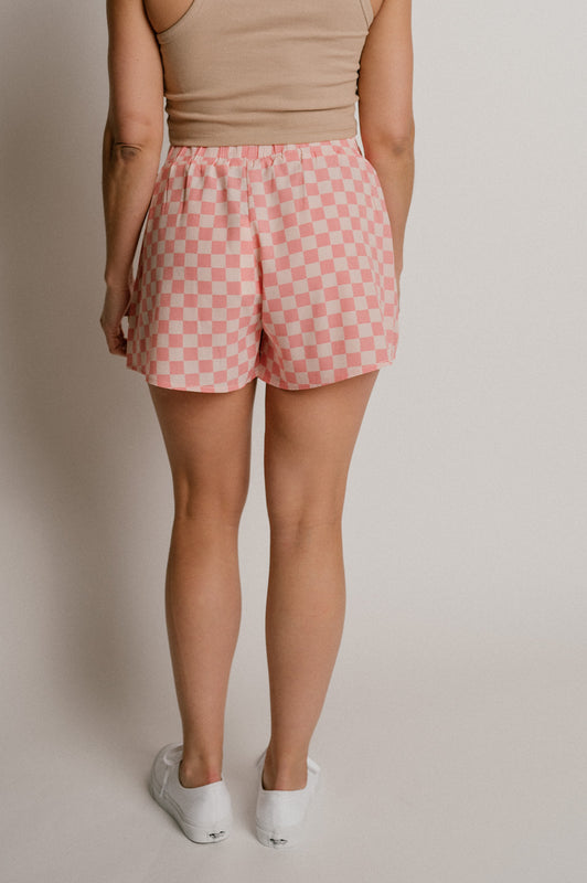 ALL CHECKS OUT SHORTS-PINK-FINAL SALE