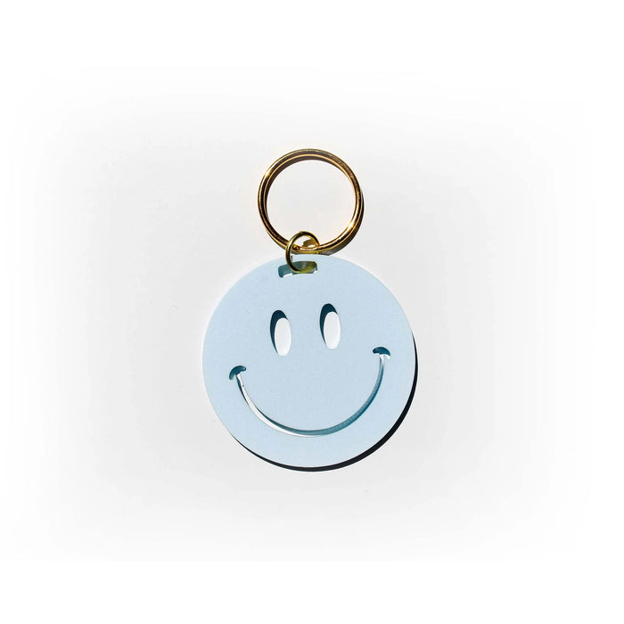 SMILE FACE KEYCHAIN-SKY BLUE-FINAL SALE